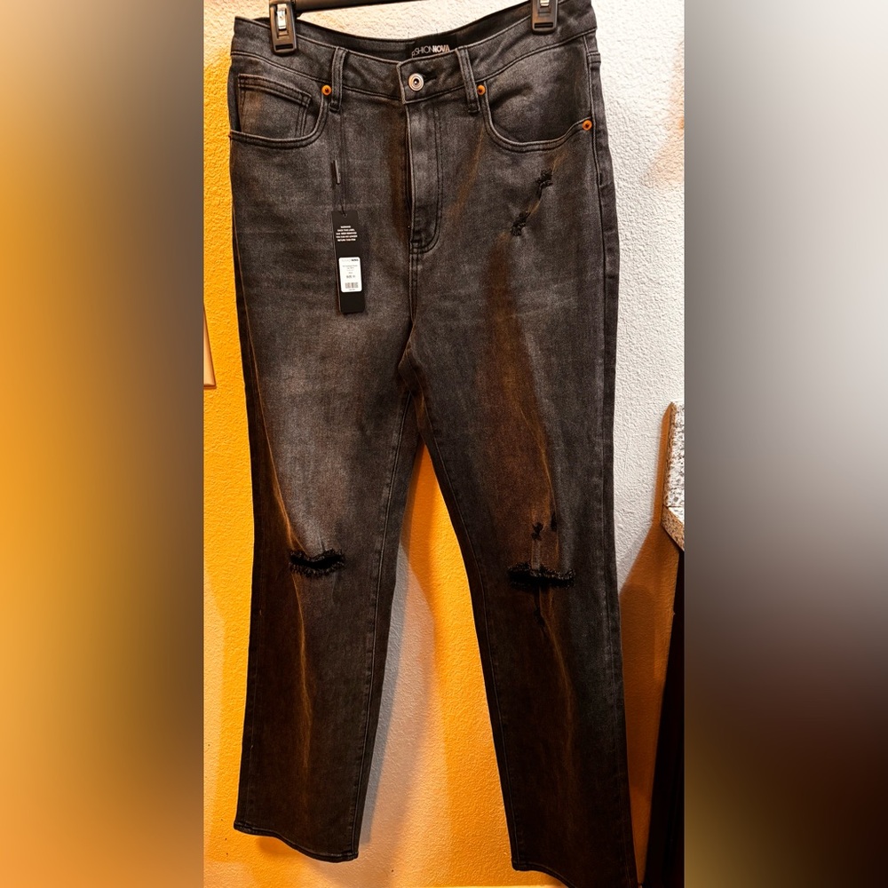 Fashion Nova Black Boyfriend Jeans Distressed Style